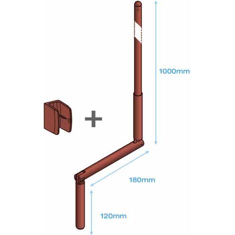 Manivelle Complète Volet Roulant Marron + Clip - Longueur 1,3m
