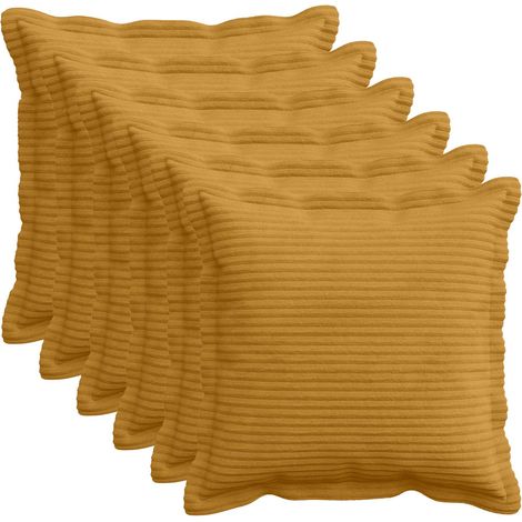 Funda de almohada 6 uds. HOUTEN Amarillo 40 x 40 cm pana vidaXL (1/5)