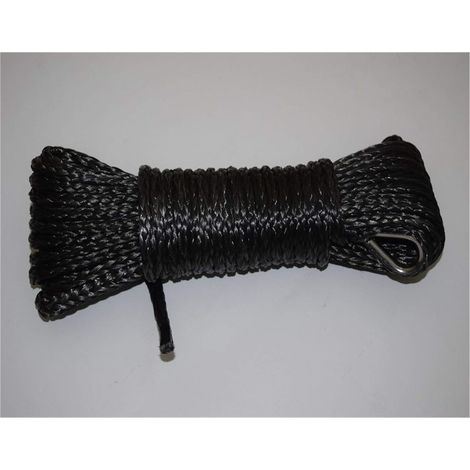 Corde de remorquage Noir 6 mm 15m synthétique Corde Câble, Corde Hors Route, VTT Treuil, VTT treuil Ligne