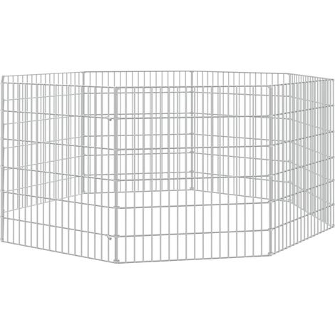 Maison Exclusive - Enclos pour animaux en liberté 8 panneaux 54x60cm fer galvanisé