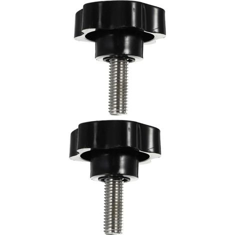 Lot de 2 boutons à vis en forme d'étoile avec poignée ergonomique antidérapante - Vis de rechange durables pour fixation de parasol et auvent (1/5)