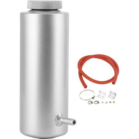 3 x 7,5 Zoll (19 cm) Auffangbehälter für Kühleröl und Kühlmittel, universelle Aluminiumlegierung, 800 ml/27 oz (200 ml), Silber (1/5)
