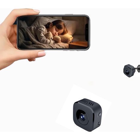 Mini-WLAN-Spionagekamera (1080p), diskreter Einsatz im Innen- und Außenbereich, Fernüberwachung, hohe Aufnahmekapazität (2,4 GHz), Schwarz (1/5)