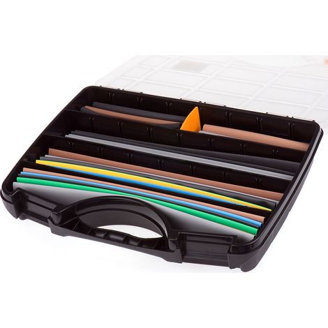 Kit de gaine de câble RS PRO Noir, bleu, vert/jaune, rouge, blanc Longueurs assorties Polyoléfine, rétreint: 2:1 6.4 ( Prix pour 1 Kit )