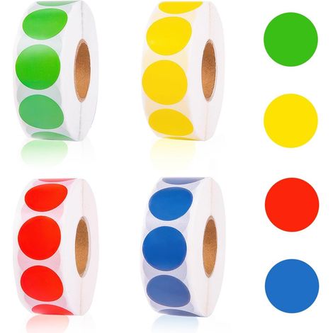 4000 Pièces Autocollantes Rondes, Pastilles Adhésives Multicolores 13 mm (1/5)