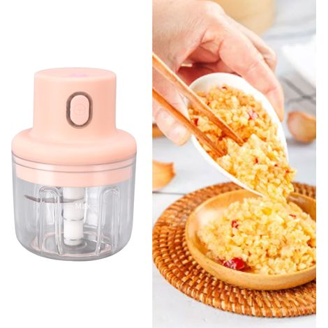 Mini-Knoblauchschneider/Zerkleinerer, kabellos, USB-aufladbar, pink, 250 ml, wasserdicht – Küchenhelfer (1/5)