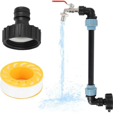Robinet col de cygne IBC 3/4", étanche et anti-fuite, montage et démontage faciles pour réservoirs IBC, seaux d\'eau de pluie 1000 l, réservoirs d\'eau de pluie agricoles, jardin - Rouge (1/5)