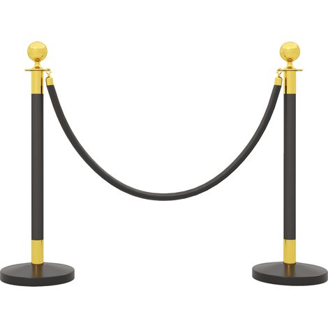 Poteaux séparateurs en acier inoxydable, 2 pièces, en acier inoxydable, velours, noir, 96 cm, pour maison et usage quotidien