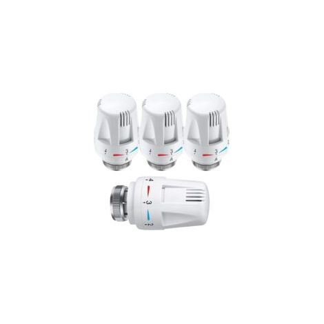 Tête thermostatique 4 pièces – Raccord M30 x 1,5 – Alliage et plastique – Protection anti-gel – Ajustement température radiateur