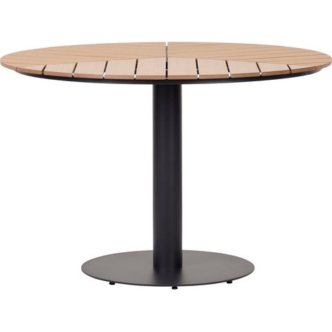 Hector Table de jardin Ø113 cm, noir, teck frêne. (1/2)