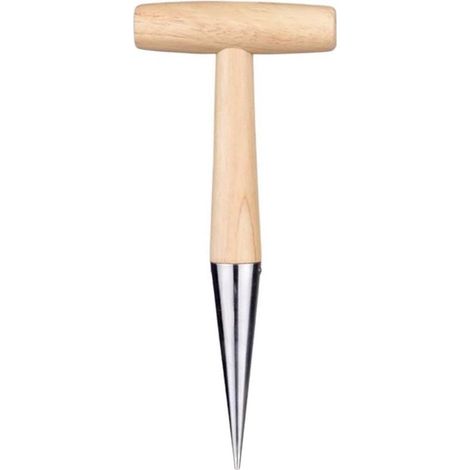 Plante en métal avec poignée en bois facile à percer des trous, légère et portable pour transplanter des plantes, légumes (1/5)