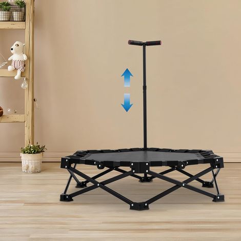 Trampoline de fitness pliable, mini trampoline de fitness, trampoline de jardin, pas d'installation nécessaire, capacité de charge 150 kg, peut être utilisé pour les exercices en intérieur et en (1/5)