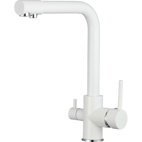 VALAZ Grifo de cocina osmosis 3 vías redondo Blanco serie Nilo (1/2)