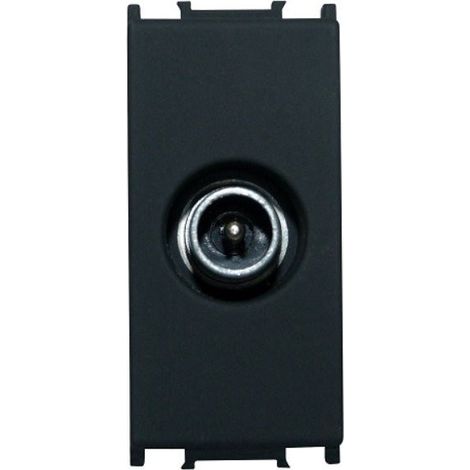 Presa terminale per antenna TV, modulo singolo, nera (1/3)