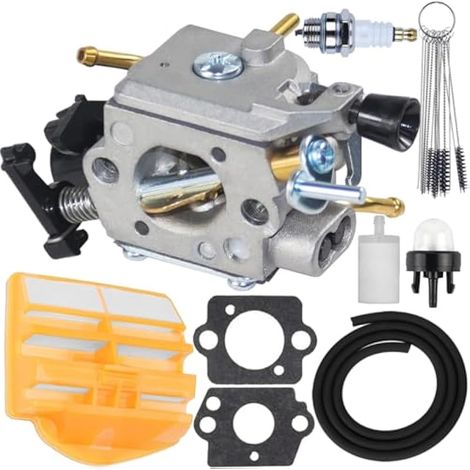 C1M-EL37B Kit de carburateur avec 544080802 Filtre à air pour Husqvarna 445 445E 450 450E tronçonneuse à Essence pour Jonsered CS2245 CS2245S CS2250S carburateur Remplace 506450401 531215601 (1/5)
