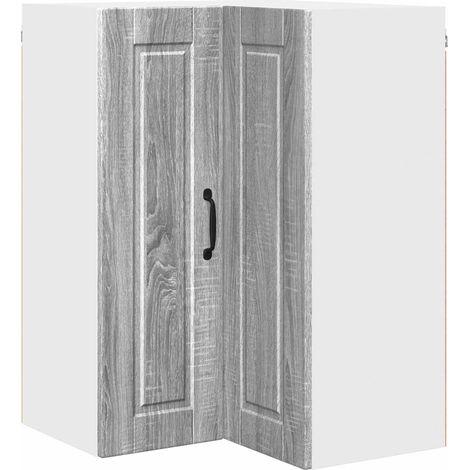Maison Exclusive - Mobile angolare per parete PORTO Grigio Sonoma 57 x 57 x 80 cm (1/5)