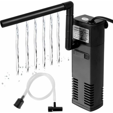 Filtre aquarium interne à débit d'eau 4 W 600L/H pour aquarium 60 L - pompe filtre avec éponges filtrantes pour poisson (1/5)