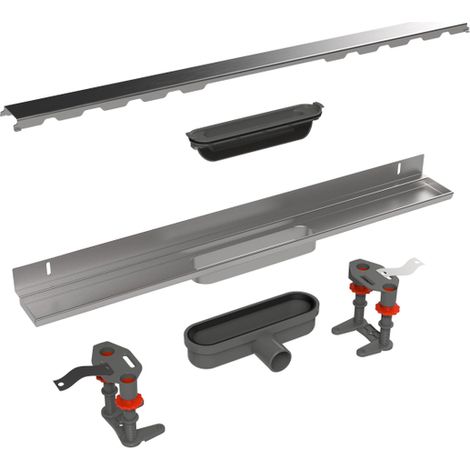 Easy Drain Compact Clean 30 Caniveau de douche - montage mural - dryphon - 80cm - inox brossé (1/4)