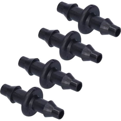 100 pcs raccord d'irrigation à goutte, connecteur 2 voies 4/7 mm, accessoire jardin ABS noir pour systèmes goutte-à-goutte