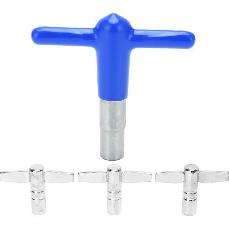 T-Griff-Stimmschlüssel für Schlagzeuge, robustes Metall, 4er-Set mit blauem Silikongriff, leichtgängiges und langlebiges Stimmwerkzeug (1/5)