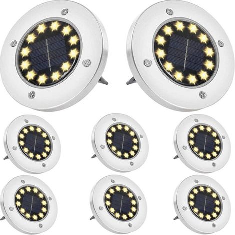 12 LED-Solar-Gartenleuchten für den Außenbereich, wasserdichte Solar-Rasenleuchten für Garten, Terrasse, Wege und Rasen
