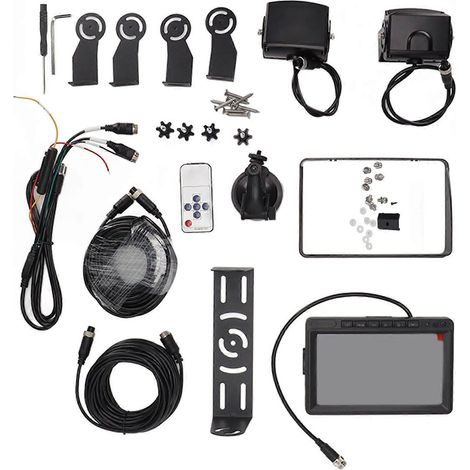 7-Zoll-Rückfahrkamera mit Monitor, 170°-Sichtwinkel, Nachtsicht, wasserdicht (IP67), CCD-Sensor, 9–35 V, Komplettset für Lkw, Wohnmobil und Pickup (1/5)