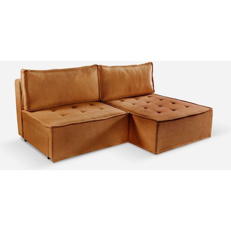 Bohoo Mini modernes Ecksofa mit Schlaffunktion Ziegel Rechts (1/4)