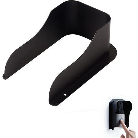 Housses de pluie pour sonnette, Boîte de Protection Solaire pour Sonnette Extérieure, Housse de Pluie pour Prise En Métal pour caméras, sonnette et interphone, Noir (1/4)