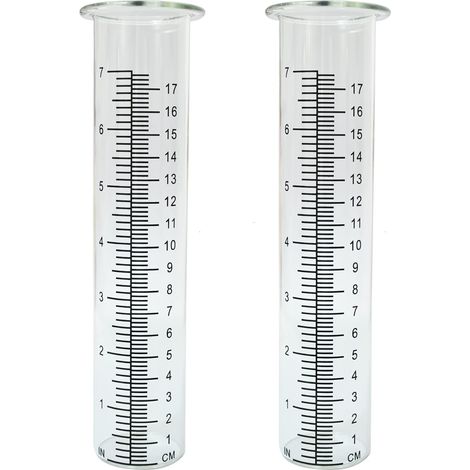 Tubo de repuesto de plástico para pluviómetro de 18 cm (7"), tubo de repuesto de plástico para pluviómetro de 53 x 18 cm (21 x 7"), resistente al frío y a las grietas, para jardín, patio y hogar (2 un