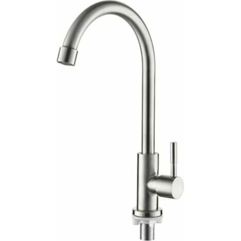 Robinet De Cuisine - Rotation 360 Degres - Acier Inoxydable 304 - Aérateur Nerperl - Pour Évier Standard - 1 Piece (1/5)