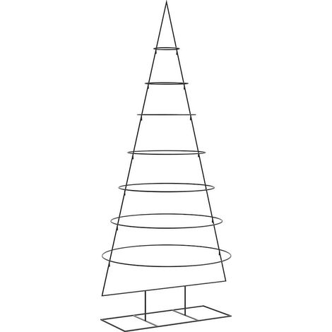 Arbre de Noël Sapin de Noël en métal pour décoration noir 210 cm (1/5)