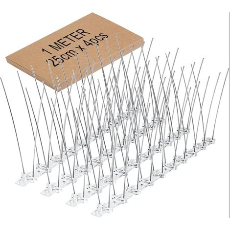 Anti-Pigeon Spikes Stainless Steel 1 m Anti-Pigeon Spikes with Cable Ties for Balcony, Roof, Garden, Window (1/5)