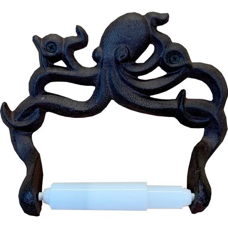 Wall Mounted Octopus Loo Roll Holder in Cast Iron (1/5)