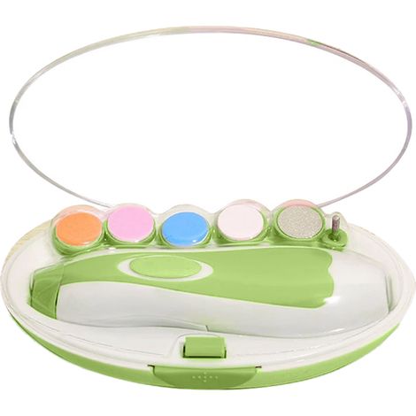 Trimmeuse À Ongles Électrique - Pour Bébés Nouveau-Nés Et Enfants - Réglage Vitesse Et Sens De Rotation - Avec Étui De Transport - 1 Pièce (1/5)