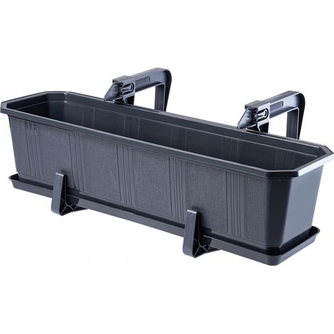 Macetero Balcón KADAX + Soportes 60cm Grafito (1/5)