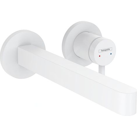 Hansgrohe Finoris - Mitigeur de lavabo encastré, installation 2 trous, EcoSmart, blanc mat 76050700 (1/5)