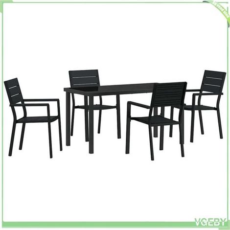 Ensemble de salle à manger pour jardin - FAFEICY - 3379144 - Noir - Acier enduit de poudre - 4 personnes (1/5)