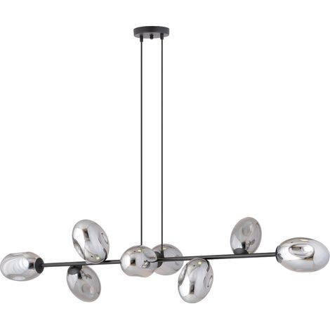 Lampadario Emibig Pandora 8 luci E14 nero cromo vetro (1/5)