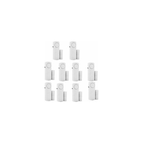 Debuns – Lot de 10 alarmes de fenêtre sans fil – Capteurs magnétiques puissants – Alerte sonore forte – Installation facile par adhésif