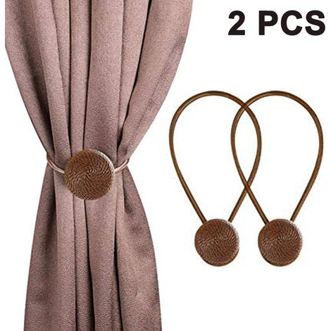 Attache-rideaux Magnétique - Sans Perçage - Pour Rideaux Légers ou Transparents - Lot de 2 (1/5)