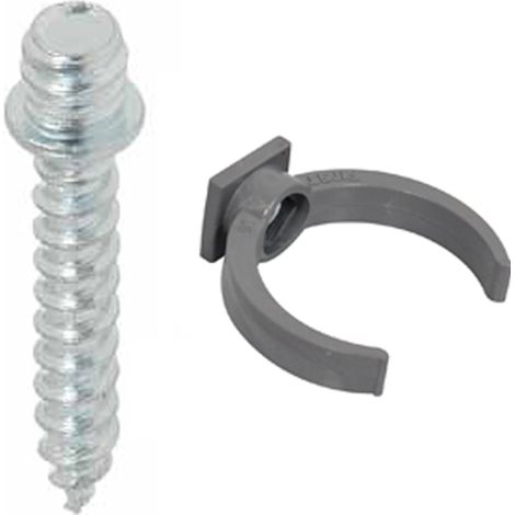 Ensemble de 1 collier tube de descente Ø50 Gris + Vis 7x40mm - Arcanaute (1/5)