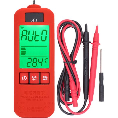 Multimètre numérique entièrement automatique avec écran LCD, testeur de tension sans contact, identification phase neutre et ligne sous tension, détecteur de courant (1/5)
