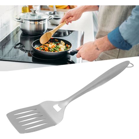 Espátula para parrilla de acero inoxidable antideslizante de 45 cm de largo con mango largo y 6 tenedores para fondue multicolores. (1/5)