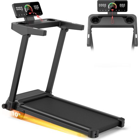 Tapis de Course Pliable – Xhomrattan - 1-12km/h - Inclinaison 10° - 3.0HP - Écran LED - 12 Programmes – Prise pouls (1/5)