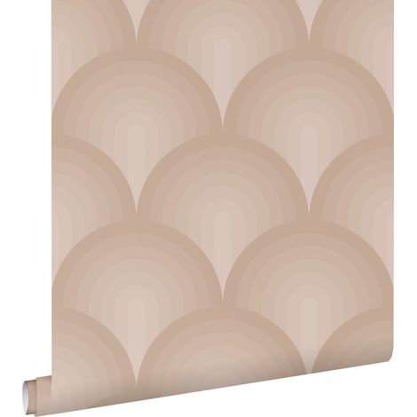 papier peint effet 3D rose terracotta  - ESTAhome (1/5)