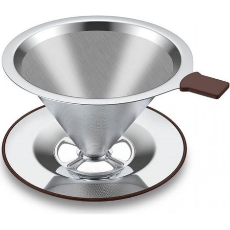 1 Filtre à café,Acier inoxydable,Réutilisable,Cône,Verser sur,Mug,Terrasse (1/5)