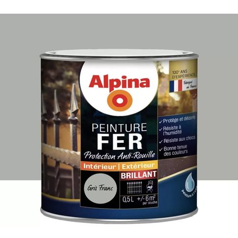 Peinture Fer ALPINA Gris franc 0,5 L (1/2)