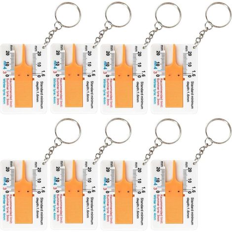 8er Set Reifenprofiltiefenmesser 0-20mm für Auto, Motorrad, Transporter (1/5)