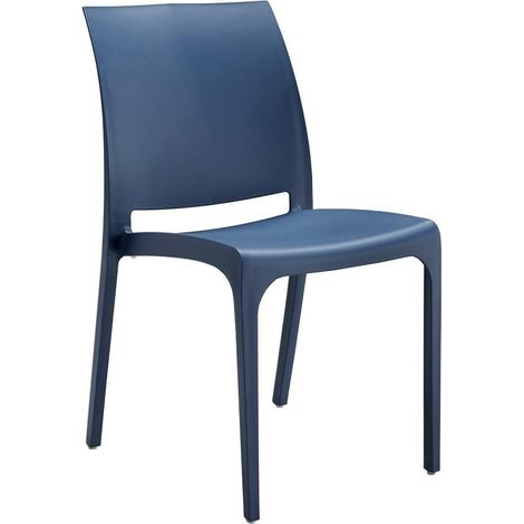 GLOUPIE Set 6 Sedie Volga In Polipropilene Blu,54x46x81Cm,Peso 3,5Kg,Per Interno/Esterno,Made In Italy,Sedie Impilabili (1/5)