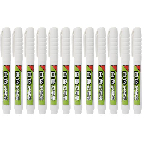 Marqueur à Peinture Blanche 12PCS - Stylo Marqueur Fin pour École et Bureau (1/5)